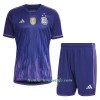 Conjunto (Camiseta+Pantalón Corto) Argentina 3 Star Segunda Equipación Mundial 2022 - Niño